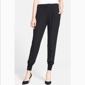 Vince Crepe High Rise Elastic Waist Jogger Pants